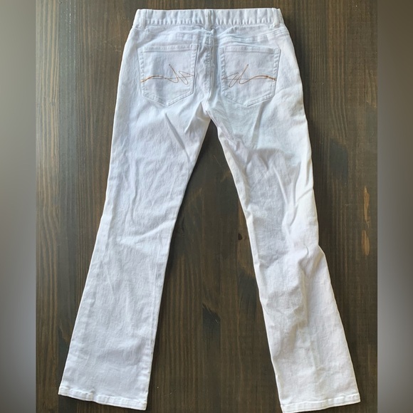 Daisy Fuentes Rhinestone White Flare Jeans - Picture 4 of 8